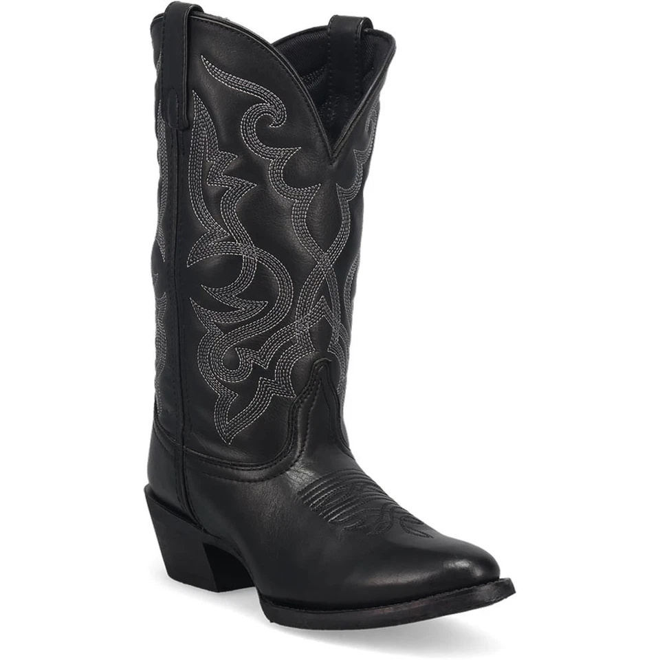 Laredo Womens Maddie Round Toe Casual Boots Mid Calf Low Heel 1-2" - Black - ...