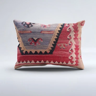 Kilim Cushion Cover 60x40 cm Vintage Turkish Wool Kelim Pillowcase 64819 - Image 1 of 4