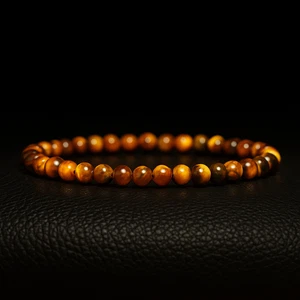 Natürliches Tigerauge Stretch Armband 4mm Perlen Braun Edelstein Chakra Balance Geschenk - Bild 1 von 2