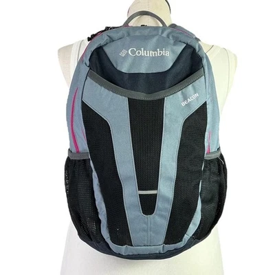 Mochila Columbia Gris Negra Senderismo Escuela Laptop Multi-Bolsillo Cremallera 24L Mochila Foto 1 de 4