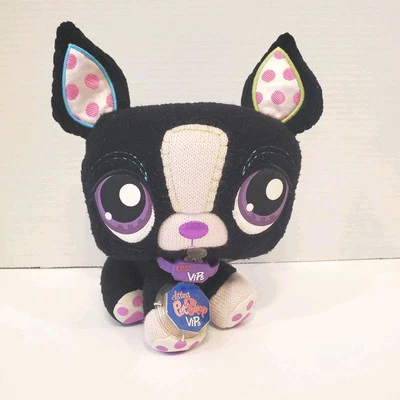 Cachorro de Pelúcia LPS Littlest Pet Shop VIP Boston Terrier NOVO CÓDIGO 2008 Hasbro P42 - Imagem 1 de 4