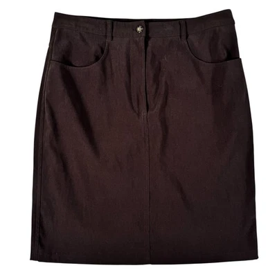 Talbots Stretch Brown Flat Front A-Line Skirt with Pockets Women's Size 10 - Image 1 of 4