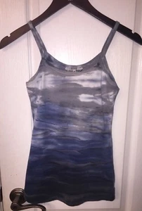 Hard Tail Forever Yoga Blue Tie Dye Tank Fitness Sports Bra Shirt Top Women's XS - Picture 1 of 2