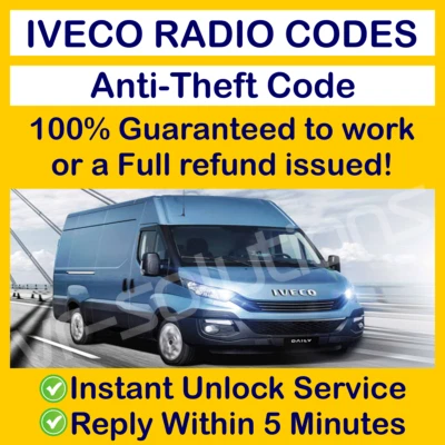 IVECO RADIO CODE MP3 CD key Daily fun Instant + Expert Service - Image 1 of 3
