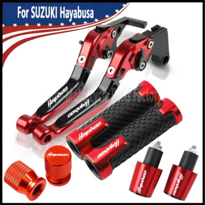 For SUZUKI Hayabusa 1999-2018 Brake Clutch Levers Handlebar Hand Grips End Caps Foto 1 de 4