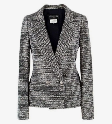 CHAQUETA BLAZER CHANEL 05P TWEED CC LOGO BOTONES FR36 US4 Foto 1 de 4