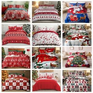 Christmas Santa Quilt Duvet Doona Cover Set Queen King Size Bed AU Pillowcases