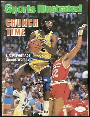 James Worthy Signed Sports Illustrated 5/19/86 No Label Lakers Auto Champ JSA - Image 1 of 4