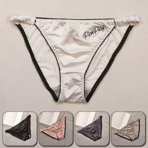 Womens Sexy Silk Satin Thongs Satin G-string Panties Briefs Underwear Knickers - Picture 1 of 17