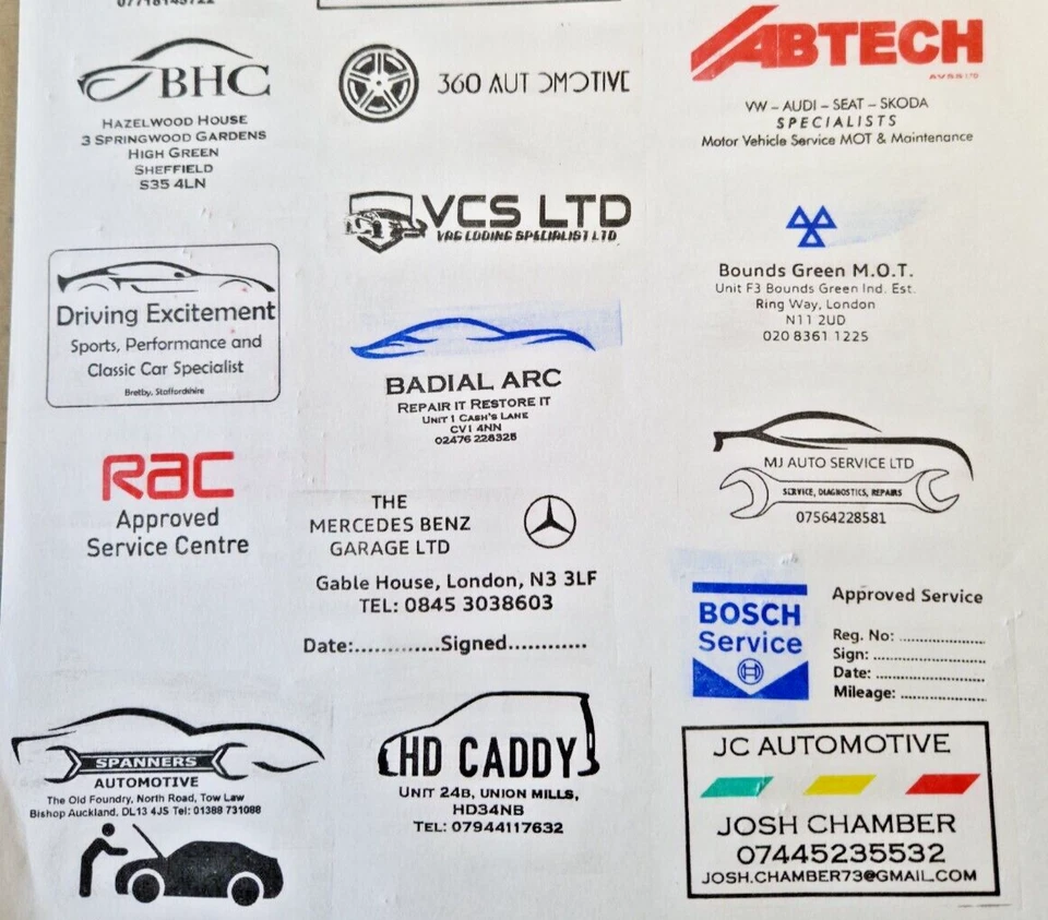 Generic garage service stamp car logo custom