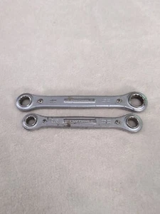 Craftsman 5/8" x 3/4" And 1/2" x 9/16 Box End Ratcheting Wrenches Vintage - Picture 1 of 2
