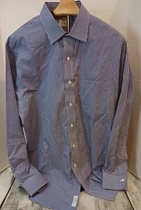 Brooks Brothers 1818 Regent Dress Shirt Mens 161/2-34 White Blue Non Iron Cotton - Picture 1 of 10