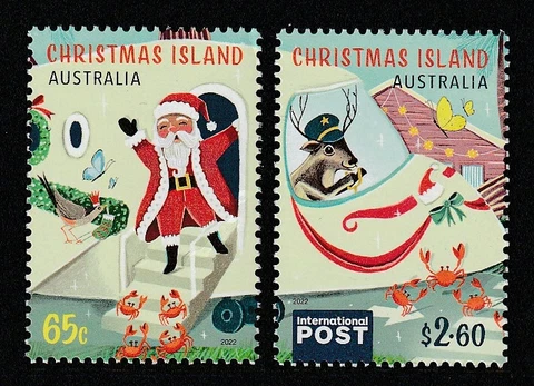 Christmas Island 2022 : Christmas Stamps - Desigh Set. MNH Cover