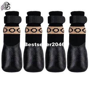 4pcs Dog Socks Anti Slip with Straps Traction Control Waterproof Paw Protector - Picture 1 of 30