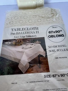 GROSSMAND & WEISSMAN BALLERINA 11, LACE EDGE TABLECLOTH, IVORY OBLONG 67"x90"NEW - Picture 1 of 20