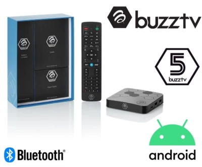 Buzztv XRS 4500 MAX 4K UHD Android 9 4GB Ram 128GB Gigabit LAN Bluetooth Remote - Image 1 of 4