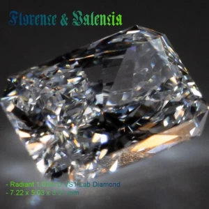 Diamond 1.02ct IGI Certified Radiant lab-grown, D Color, VS1 Clarity 7.22x5.03x3 - Picture 1 of 10