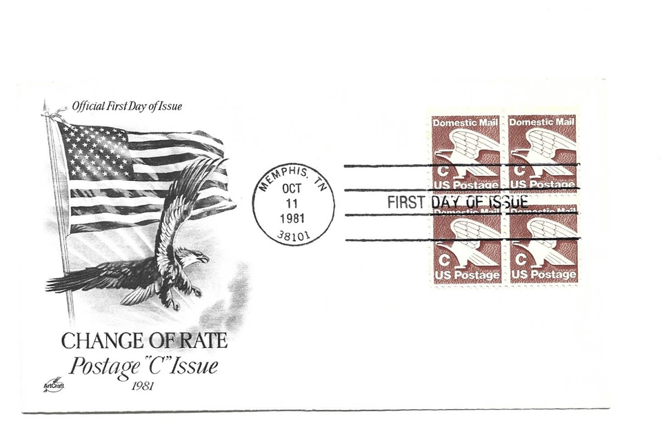 1946  'C' (20c) Non Denominated ArtCraft block of 4 FDC - Image 1 of 1