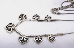 Brighton Alcazar Heart Silver & Crystal Collar Necklac - Picture 1 of 5
