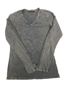 Urban Wear Womens Scoop V-neck Long Sleeve Shirt Size Medium Blue Green - Picture 1 of 9