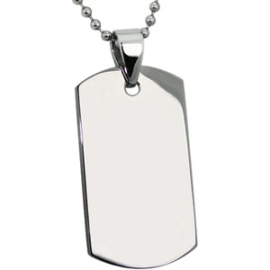 Collana con piastrina militare in acciaio inox catenina ciondolo pendaglio uomo - Foto 1 di 9
