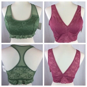 Sz XL SO AUTHENTIC AMERICAN HERITAGE Rose Wine Lace Plunge Bralette NWT $48 Bra - Imagen 1 de 12