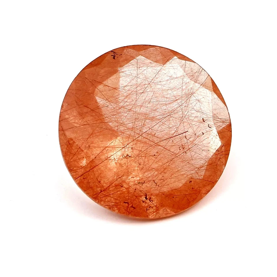 100% Natural Red Rutiled Quartz Round Shape Cut Loose Gemstone 50.70 CRT 28X28MM - Image 1 of 1