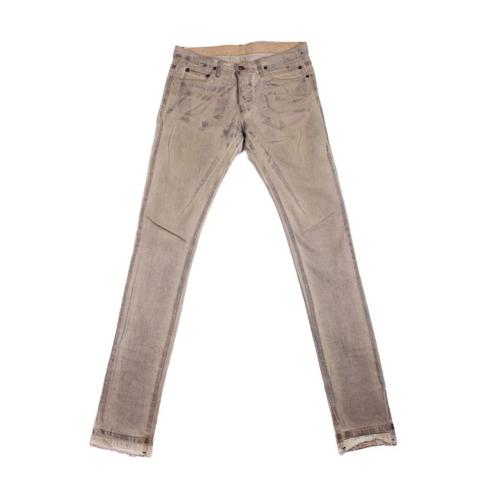 RICK OWENS DRKSHDW ARCHIVAL DIRTY WASHED 灰色棉紧身牛仔裤 26 码 — 第 1/4 张图片