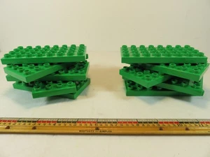 Lego Duplo 10 Thin 4x8 Green Bricks Blocks Base Plates 3/8 inch Thick - Picture 1 of 6