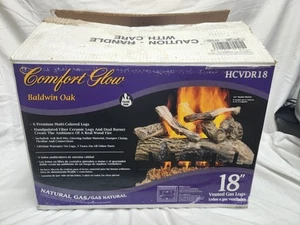 COMFORT GLOW BALDWIN OAK MODEL HCVDR VENTED 18 INCH NATURAL GAS LOGS - Picture 1 of 16