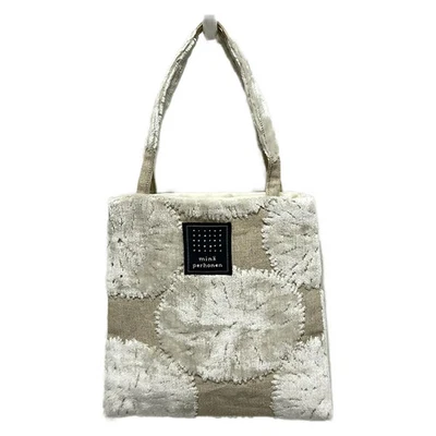 正品 mina perhonen (mina) - 米色奶油大麻桩托特包 — 第 1/4 张图片