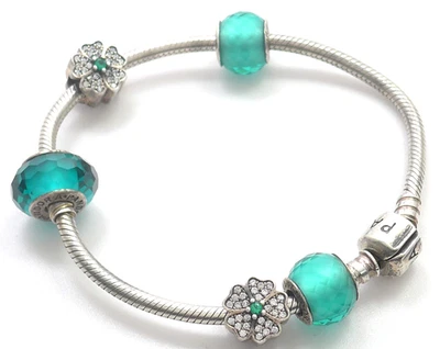 PANDORA Armband 925 SILBER Sterling Silver Armkette argento braccialetto Charms - Bild 1 von 4