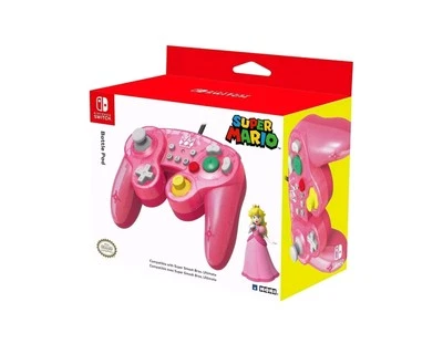 HORI Princess Peach Nintendo Switch Smash Bros Gamecube Game Pad Controller NEW - Image 1 of 2