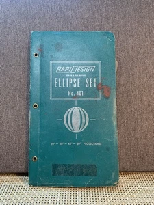 Vintage RapiDesign Ellipse SET No. 401- 20 30 45 & 60 Degree Projections, 1 Circ - Picture 1 of 14