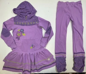 Naartjie Mädchen Jugend lila 100 % Baumwolle Langarm Kapuze Anzughose 2-teiliges Set 10 - Bild 1 von 19