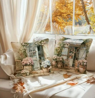 Pillow Covers Rustic INDOOR/OUTDOOR  Set Of 2   18x18 - Image 1 of 2