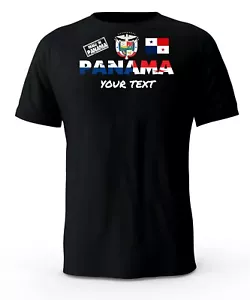 T-shirt camiseta nera Made In Panama con testo personalizzato gratuito (opzionale) - Foto 1 di 2