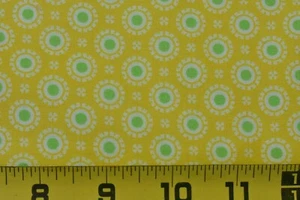 By 1/2 Yd, Green & White Circles on Yellow, Moda, Me and My Sister, B1686 - Picture 1 of 7