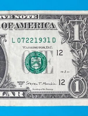 July 22, 1931 : L 07221931 D $ BIRTHDAY Note $1 One Dollar Bill - Image 1 of 3