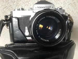 TESTED Nikkormat FT Camera 35mm 24x36 Nikon Nikkor 50mm f1.4 Lens Strap Case Lea - Picture 1 of 12