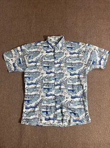 Big Dogs shirt men small/medium fishing pattern all cotton short sleeve - Picture 1 of 8