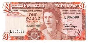 Gibraltar 1 Pound 4.8.1988 P 20a Series L Uncirculated Banknote AA81 - Picture 1 of 2