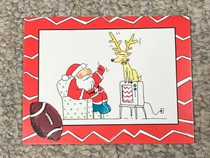 24 lustige Weihnachtskarten + Umschläge Weihnachtsmann/TV/Rentier/Fußball Greenville Presse - Bild 1 von 7