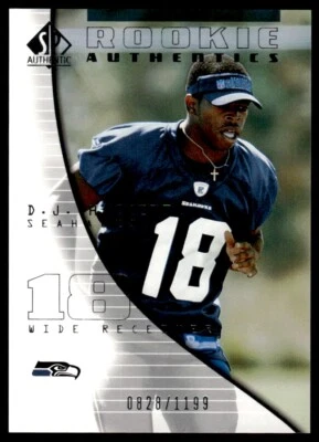 2004 SP Authentic D.J. Hackett Rookie 0828/1199 Seattle Seahawks #106 R110 - Image 1 of 2
