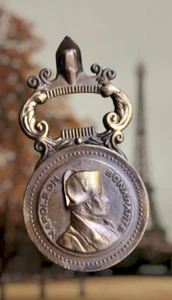 Brass Bottle Opener Paris Eiffel Tower Napoleon Bonaparte Souvenir Keepsake Vtg. - Picture 1 of 8