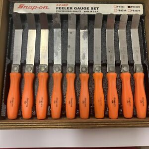 Snap-On Tools FB333O Orange Handle E-Z Grip Feeler Gauge Complete Set USA
