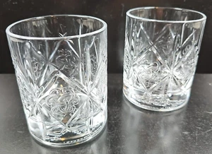 2 Dewar's True Scotch Old Fashioned Set Clear Whiskey Celtic Truth Knot Embossed - Picture 1 of 24