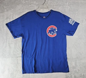 Chicago Cubs Shirt Mens Small Blue Short Sleeve Majestic 2016 MLB Champions - Picture 1 of 16
