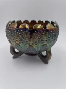 Fenton Amethyst Rose Bowl Orange Tree Pattern  - Picture 1 of 4