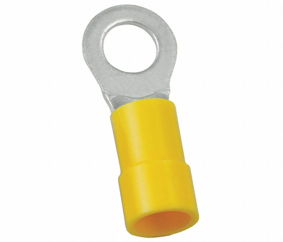 12-10 AWG Vinyl Ring Terminal #8 Stud PK50 POWER FIRST 5WHG5 - Image 1 of 1